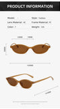 Retro Oval Cat Eye UV400 Sunglasses for Women – Trendy Small Frame Punk Sun Protection Shades thumbnail 14