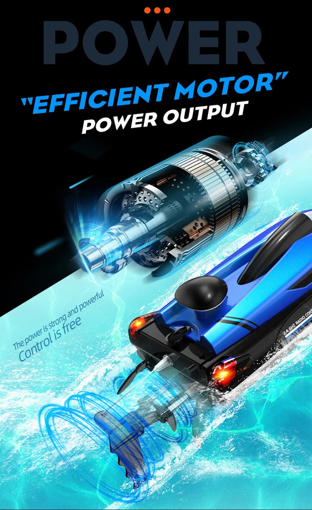HJ808 RC Battery Boat 2.4GHz 25km/h High-Speed Remote Control Racing Ship Model Toy