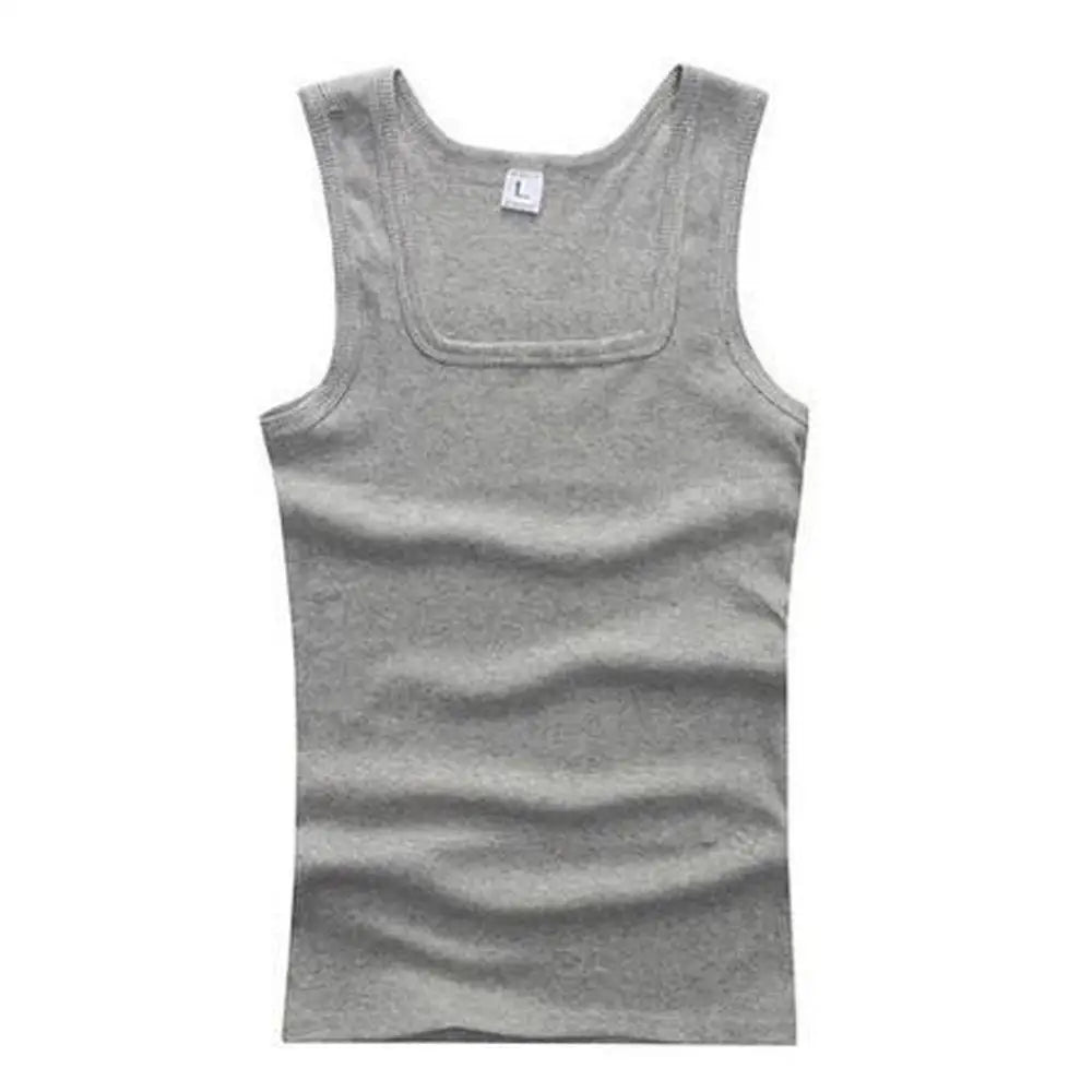 Men’s Sleeveless Cotton Fitness Tank Top – Breathable Summer Gym Vest