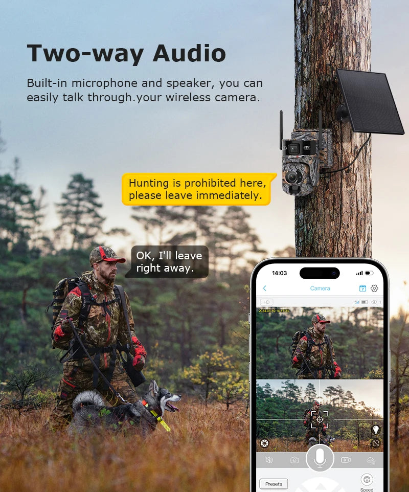 LS VISION Dual Lens Solar Security Camera – 4K WiFi/4G Wireless Outdoor Camera with Auto Tracking, 60X Zoom & Night Vision