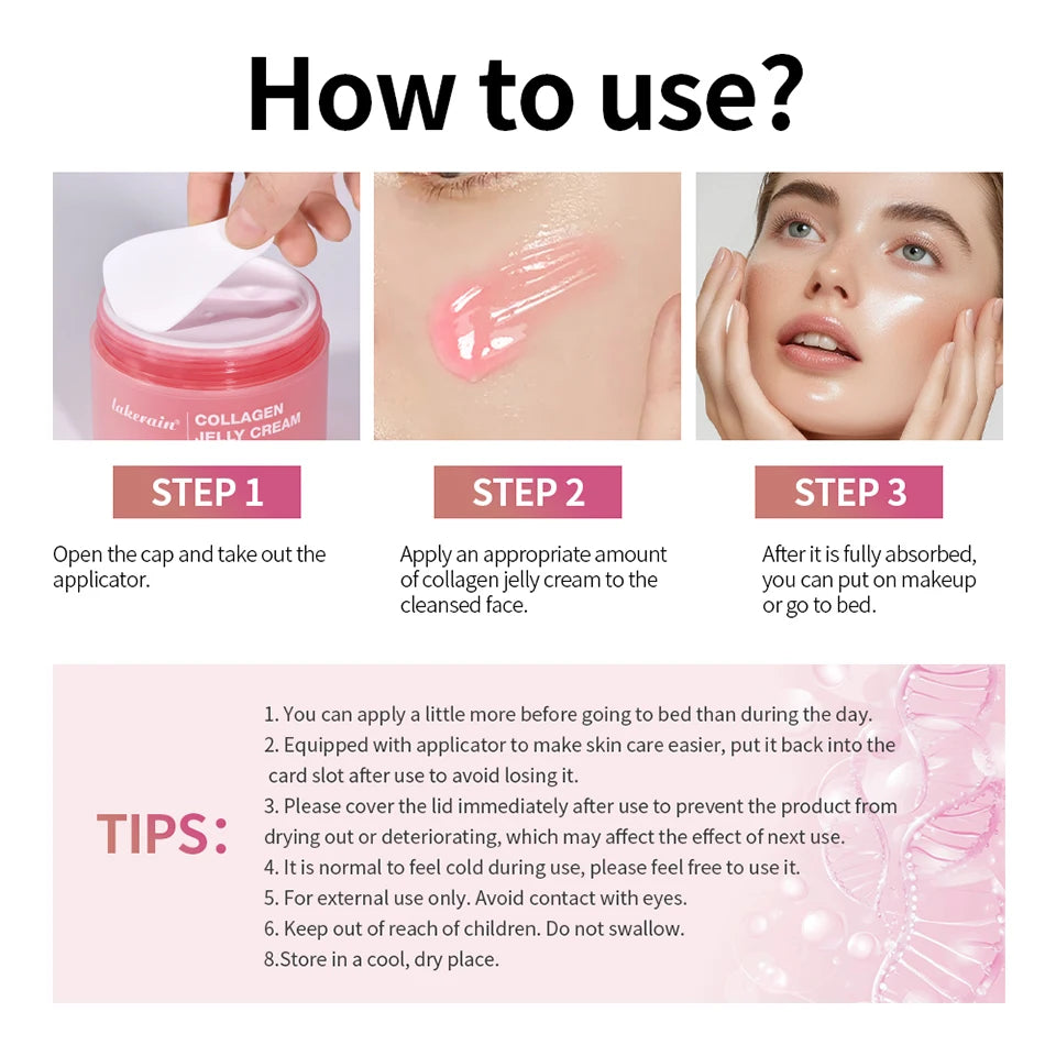 Moisturizing Collagen Jelly Cream with Niacinamide and Hydrolyzed Collagen 100ml Anti-Aging Firming Hydrating Face Cream