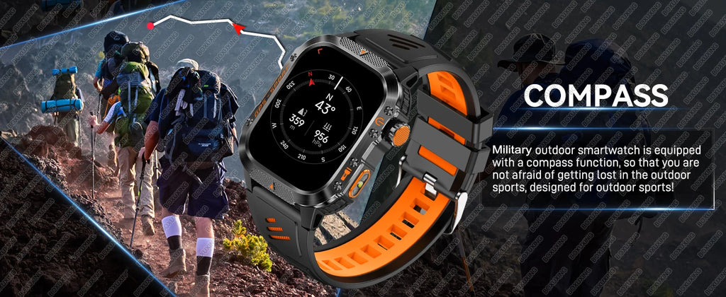 Military-Grade GPS Smartwatch for Men – 2.01” AMOLED, Bluetooth Calling, 3ATM Waterproof, 100+ Sports, 540mAh Battery
