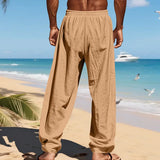 Men's 16-Color Breathable Linen Yoga Pants Loose Casual Sportswear for Spring/Summer thumbnail 21