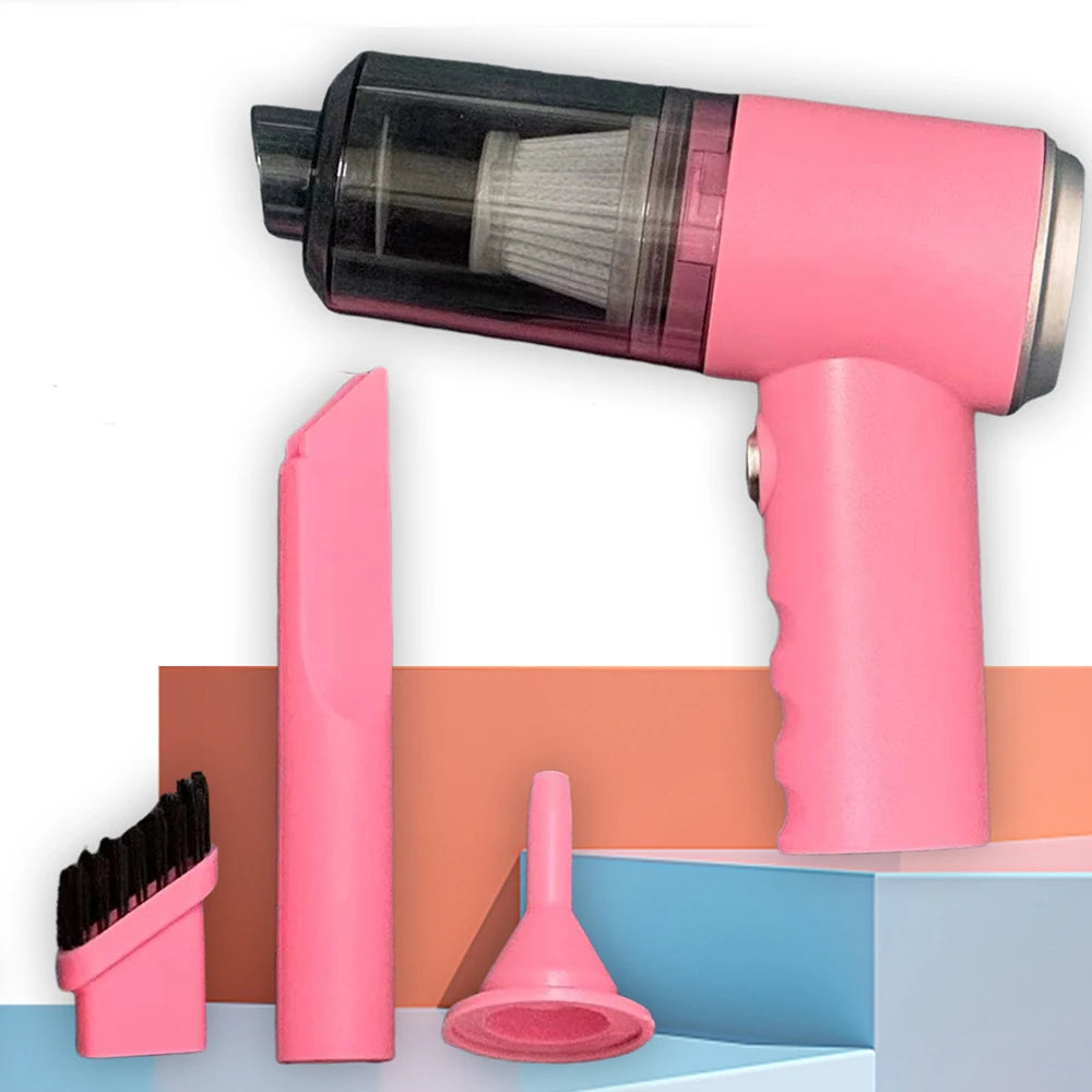 3-in-1 USB Rechargeable Car & Home Vacuum Cleaner – Suction and Blowing Function, Portable Design
