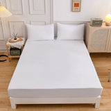 Kuup 3-Piece Solid Colour Queen Bedding Set – Polyester Fitted Sheet & Pillowcases with Elastic Band thumbnail 30