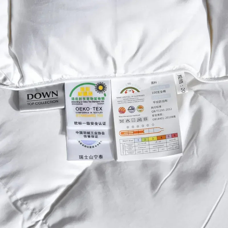 Five-Star Hotel Style Goose Down Duvet – Warm Winter Quilt for Single & Double Beds – Soft Quilted Polyester Comforter 150x200cm to 200x230cm