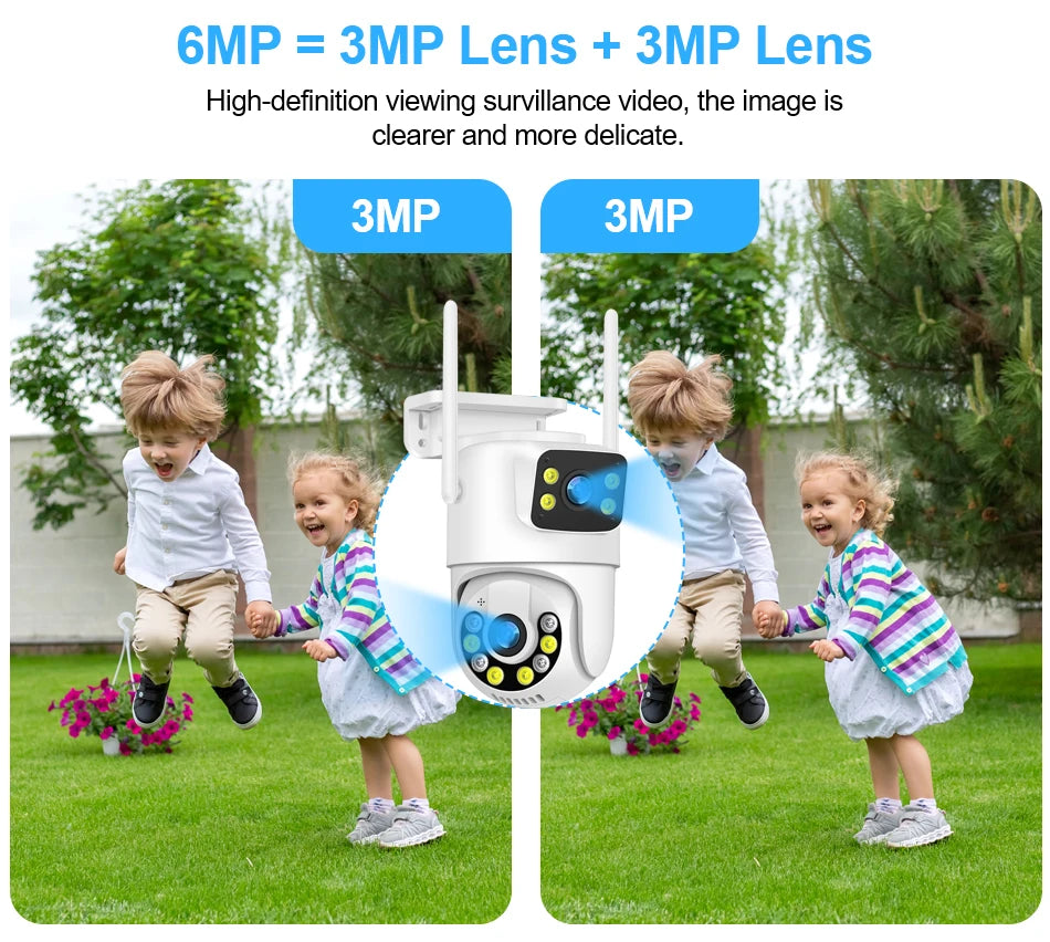 Smar 6MP Dual-Lens Wireless CCTV System 8CH NVR Kit with Audio & Night Vision