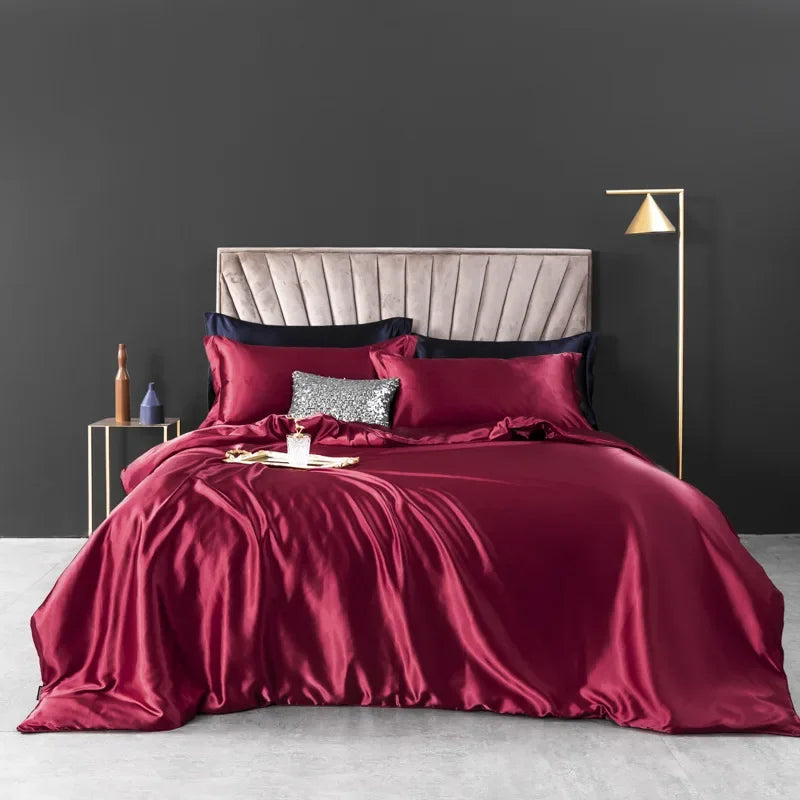 100% Pure Silk Bedding Set – Luxury Duvet Cover, Bed Sheet & Pillowcases