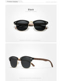 KINGSEVEN Handmade Black Walnut Wooden Polarized UV400 Sunglasses Semi-Rimless Retro Eyewear thumbnail 11