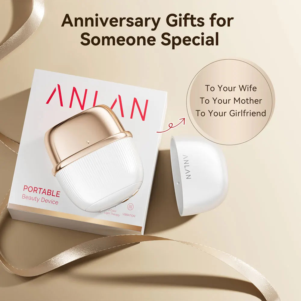 ANLAN Multi-Polar RF Beauty Device 9-in-1 EMS Facial Lifting & Skin Tightening Massager with 24K Gold Head and LED Light Therapy