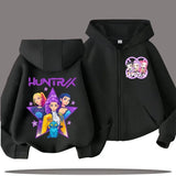 Zip Up Sweatshirt Huntrix Kpop Demon Hunters Kids Hoodie – Cartoon Casual Top for Boys & Girls thumbnail 7