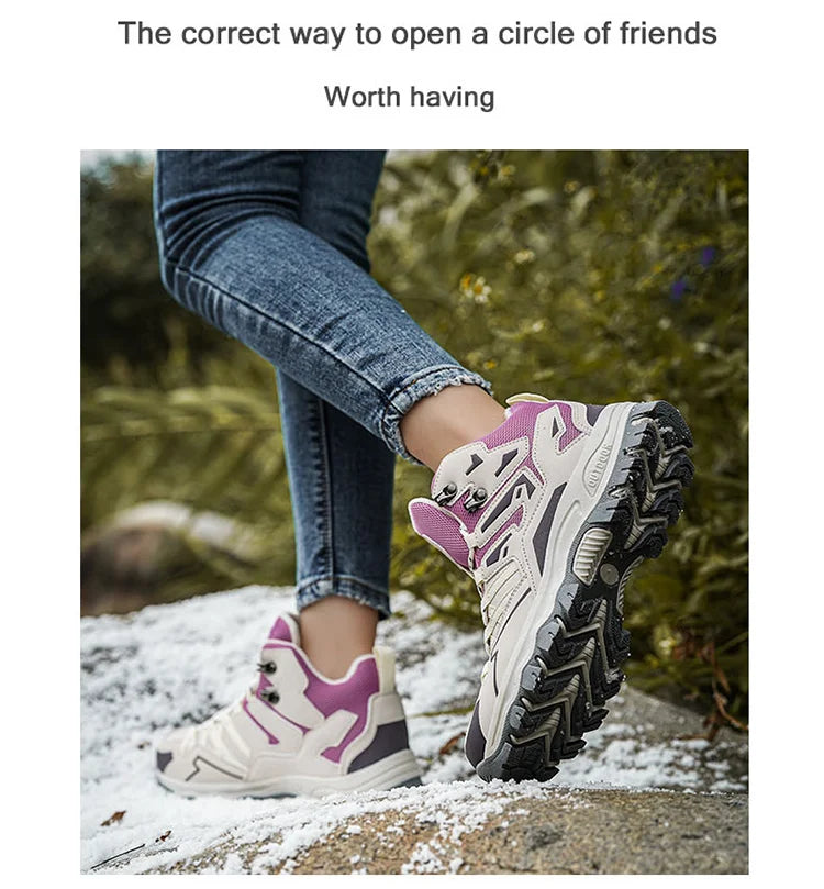 Winter Women’s Velvet Warm Hiking Shoes – Waterproof, Durable & Built for Adventure