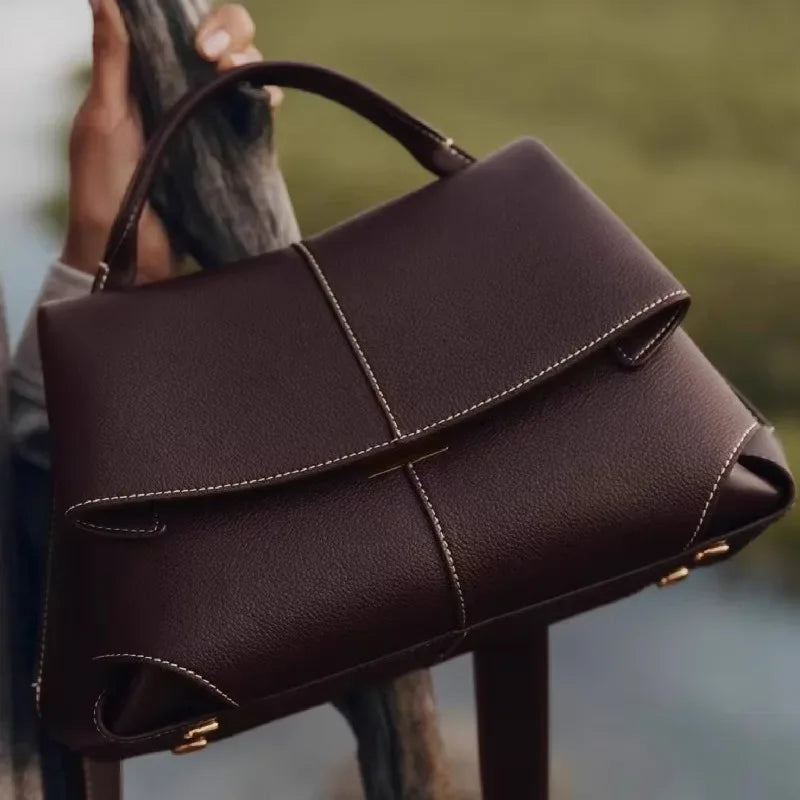 Women’s Pleated Faux Leather Handbag – Luxurious Texture Shell Shoulder Bag