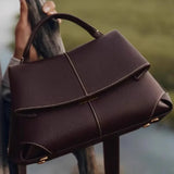 Women’s Pleated Faux Leather Handbag – Luxurious Texture Shell Shoulder Bag thumbnail 4