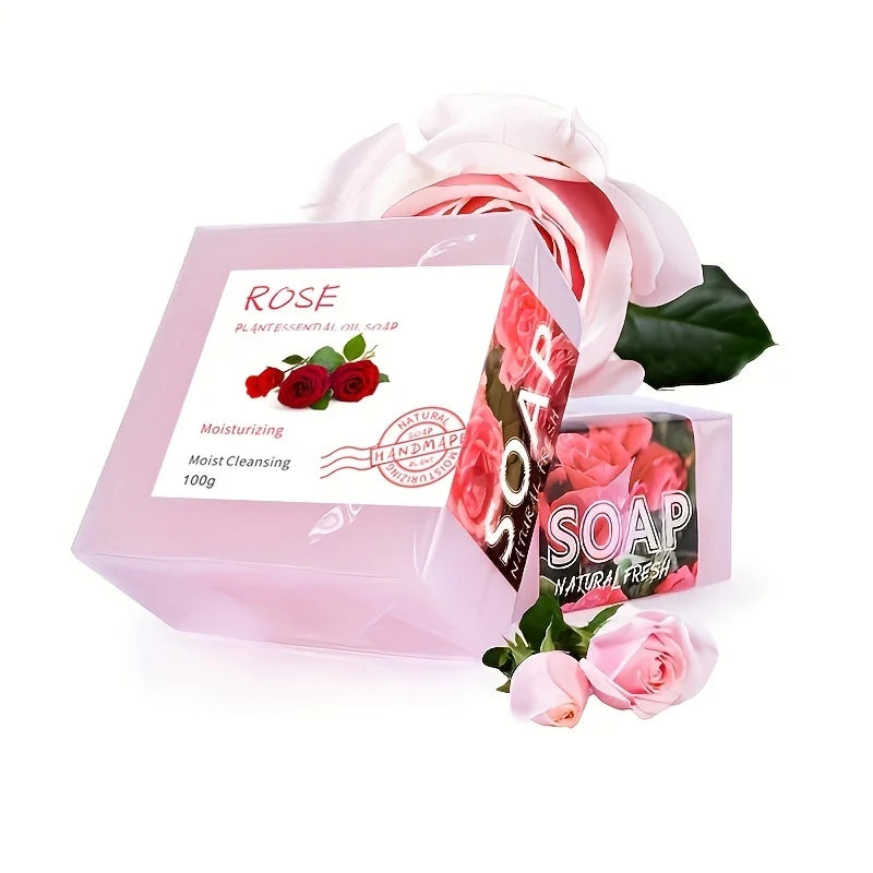 Handmade Rose Soap 100g – Hydrating, Deep Cleansing & Moisturizing Essential Oil Bar