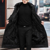 Men’s Detachable Fur One-Piece Winter Coat – Thick Faux Mink Fur Lined thumbnail 3