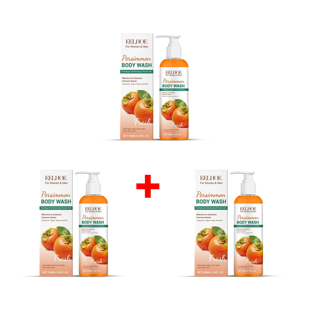 Persimmon Body Wash 100ml Odor Eliminating Exfoliating Moisturizing Shower Gel – Oil Control & Long Lasting Fragrance