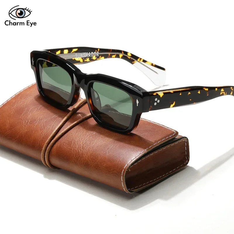 SJEFF Luxury Acetate Square Sunglasses UV400 Polarized Prescription Ready – Unisex Fashion Designer Eyewear