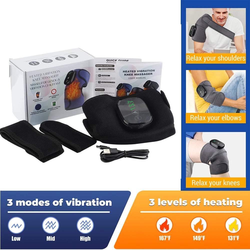 Wireless Shoulder Heating Pad With Massage 6 Temperature Levels App Control 5000mAh Battery AMH02