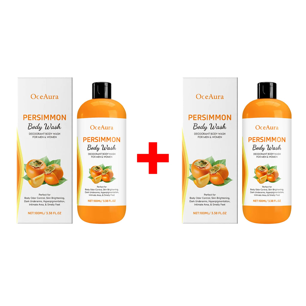 OceAura Persimmon Body Wash Odor Control Exfoliating Shower Gel 100ml 200ml 300ml