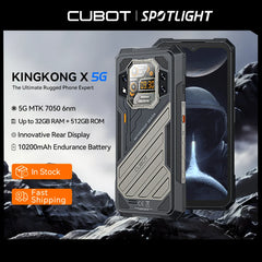 CUBOT KingKong X Rugged 5G Smartphone, 32GB RAM (16GB+16GB), 256/512GB ROM, 10200mAh, 6.583" 120Hz Display, NFC, WiFi 6, 100MP Camera