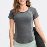 Women’s Breathable Quick-Dry Yoga Top – Short Sleeve Fitness & Workout T-Shirt thumbnail 23
