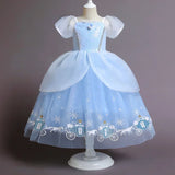 Cinderella Princess Cosplay Dress for Girls – Ball Gown Sequin Tutu Puff Mesh Summer Dress for Birthday & Carnival thumbnail 14