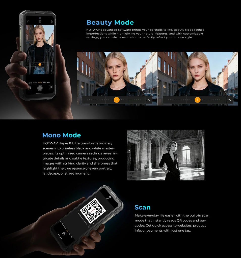 HOTWAV Hyper 8 Ultra Rugged Walkie-Talkie 5G Smartphone 12GB 512GB 12000mAh 108MP NFC Android 15