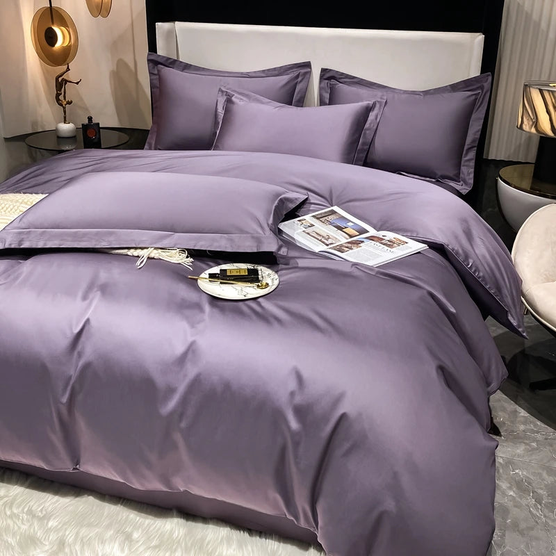 Luxury 100% Egyptian Cotton Bedding Set – Duvet Cover & Pillowcases, Soft Bed Linen for Double, Queen, King Size Beds