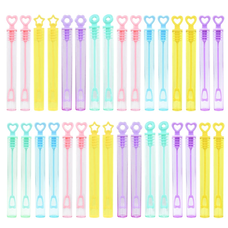 10-50pcs Colorful Heart Bubble Soap Bottles with Wands – Kids Party Favors & Wedding Gifts