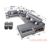 Linlamlim Modern Sectional Sofa Set with Chaise Lounge, Bluetooth Speakers & USB Charging Ports thumbnail 27