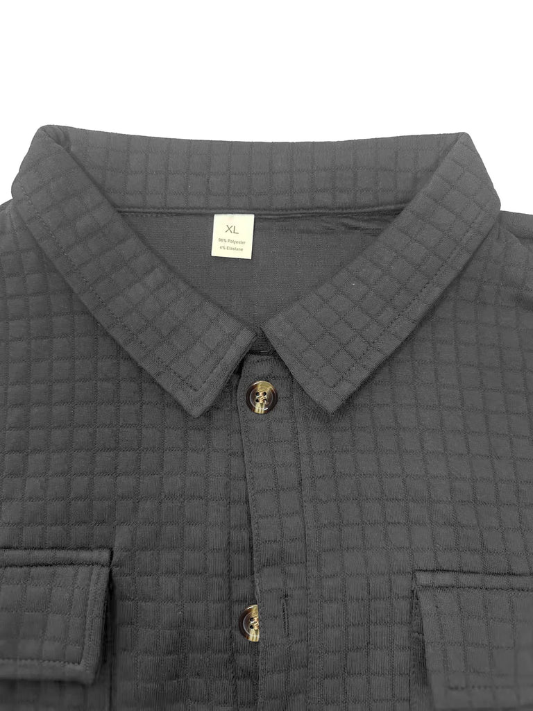 Men’s Spring Business Casual Single-Button Multi-Pocket Jacket