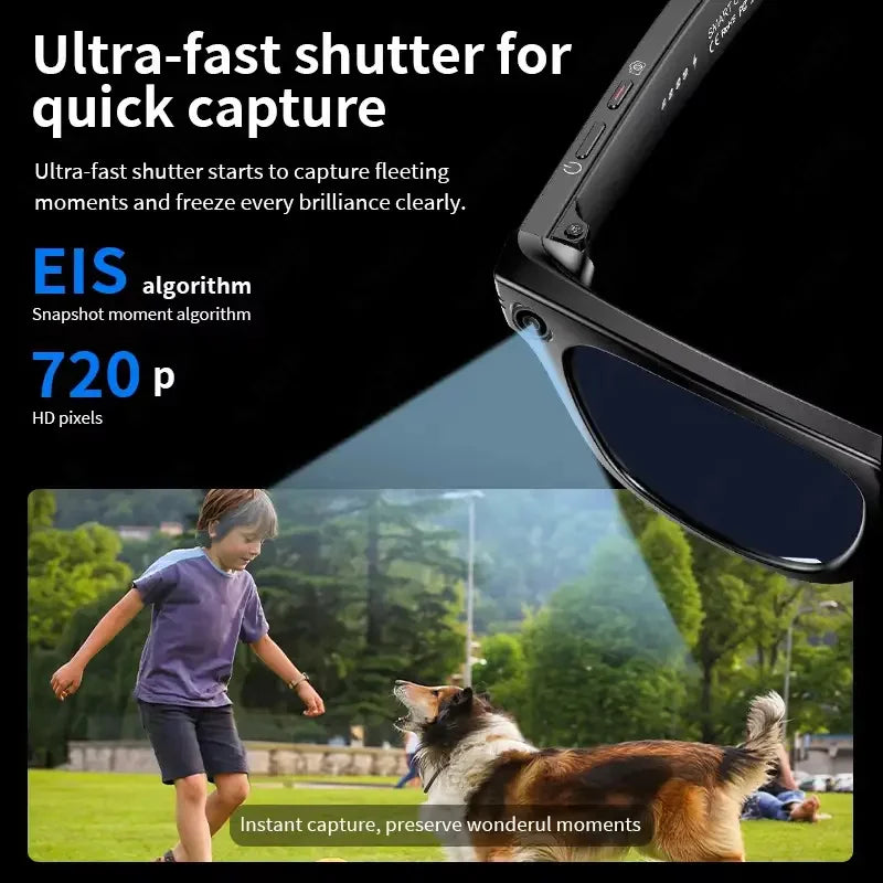 GUHUAVMI Smart Glasses for Men – 8MP Camera | WiFi | Bluetooth | AI Features | IP65 Waterproof