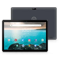 Tablet with front and back views on a white background