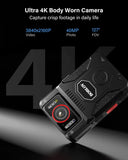 BOBLOV M7 Pro 4K GPS Body Mounted Camera 128GB, 180° Rotating Lens, 4000mAh Battery, 15-Hour Recording Bodycam thumbnail 2