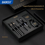 BAOKE T18/T19/T20 Black & Grey Fountain Pen Gift Set with Ink Bottle and 6 Cartridges – Stainless Steel Nib Metal Office Pen thumbnail 2
