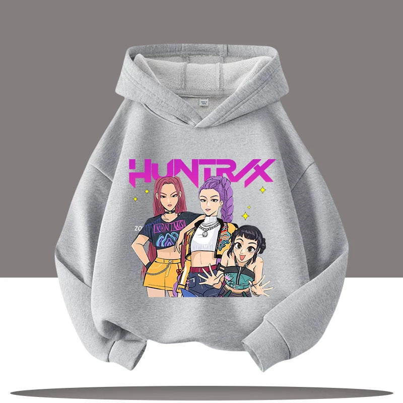 K-pop Demon Hunters Hoodie for Kids – Boys & Girls Fashion Pullover with Saja Print