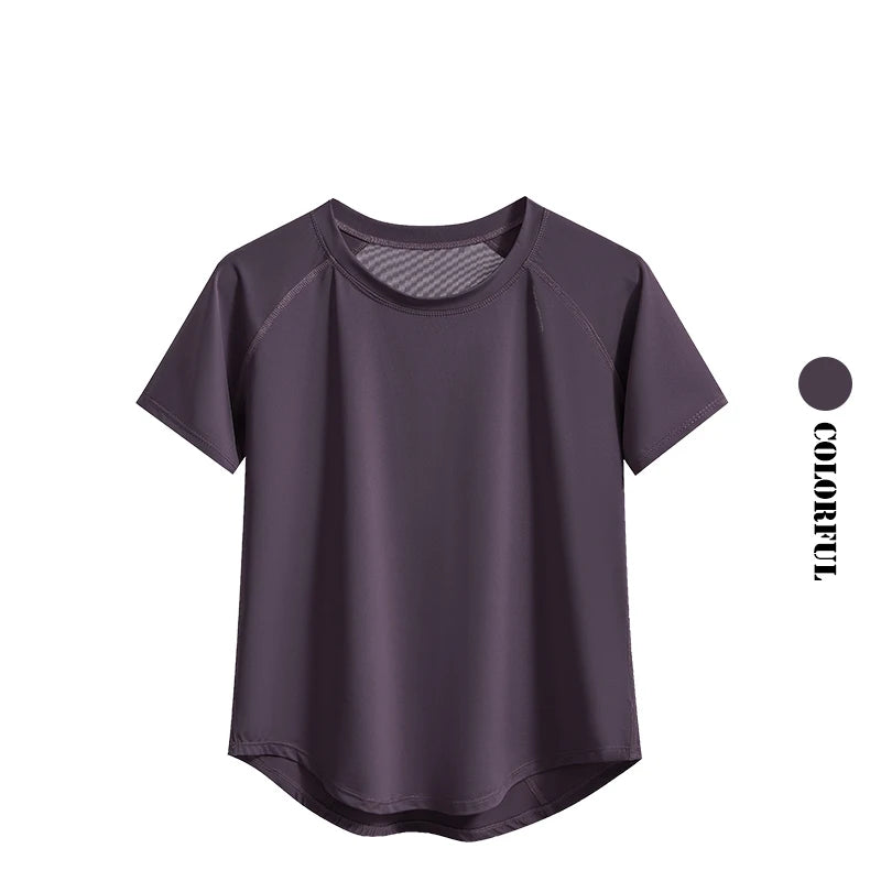 DRUR Women’s Breathable Yoga & Gym T-Shirt – Quick Dry Short Sleeve Workout Top