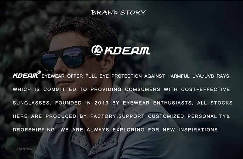 KDEAM Classic Square Polarized Sports Sunglasses UV400 Windproof Outdoor Fishing Driving Shades for Men KD093