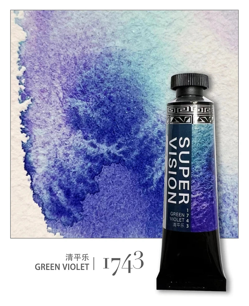 Super Vision 15ml Layered Mineral Watercolor Paint Tube – 15 Colors Master Grade Artist Water Colour