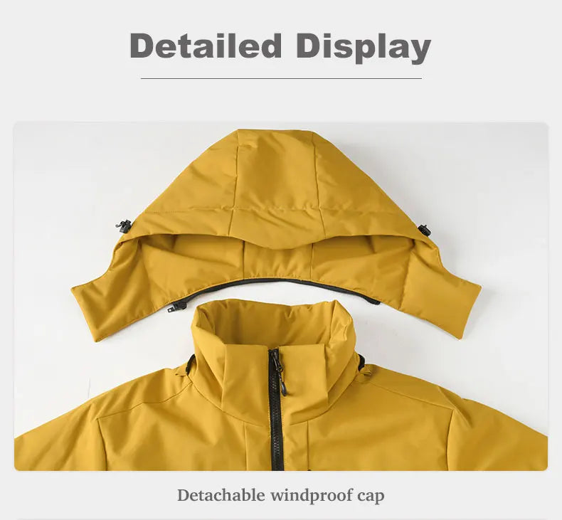 JNLN Unisex Waterproof Fleece Jacket – Winter Windproof Thermal Windbreaker for Men & Women