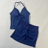 Women’s Seamless Yoga Gym Set – Backless Tank Top & High Waist Scrunch Shorts (2PCS) thumbnail 41