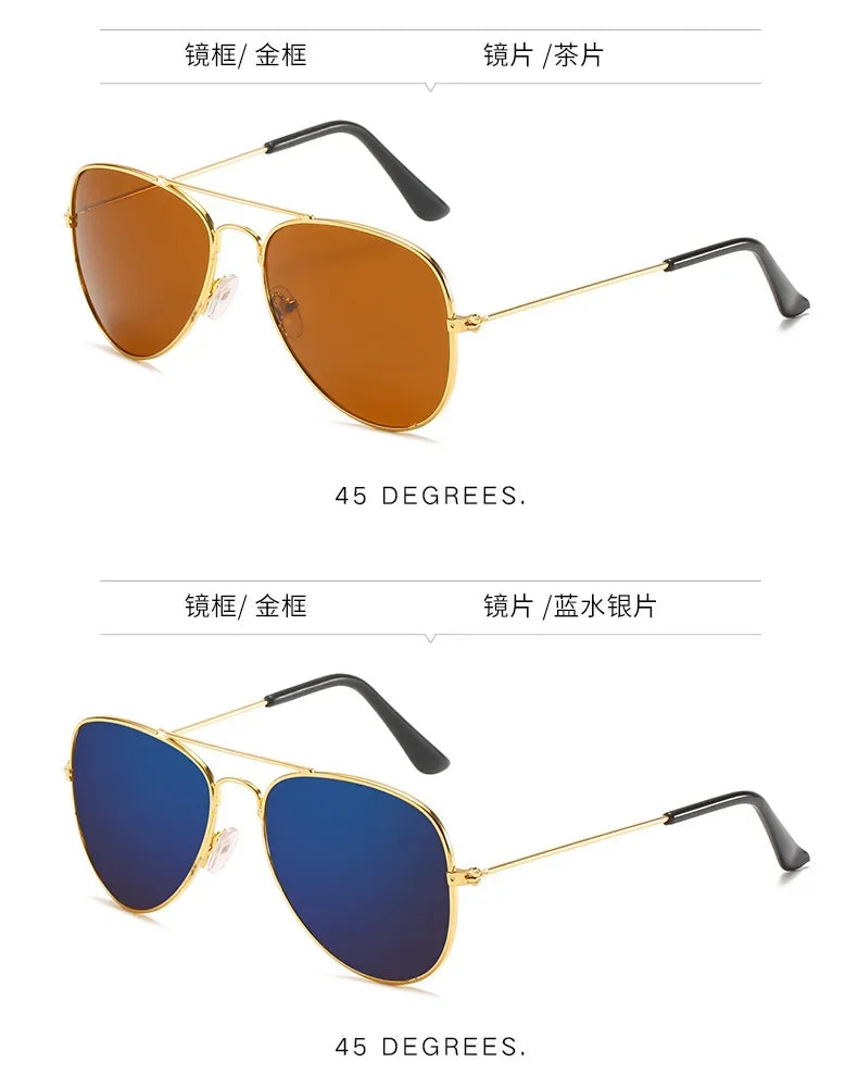 Kids Polarized Pilot Sunglasses UV400 Outdoor Sports Cycling Metal Frame Glasses for Boys and Girls