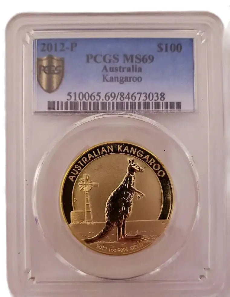 2012-P Australia Kangaroo Graded Coin MS70 – Sealed Collectible in Display Case