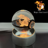 Pokemon 5cm Crystal Ball 3D LED Night Light – Pikachu, Charizard, Gengar & Eevee Gift Model thumbnail 8