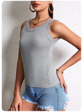 3-Piece Women’s Solid Color Knit Tank Top Vest Set thumbnail 19