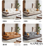 MINGDIBAO Italian Genuine Leather L-Shaped Sofa Set with Adjustable Headrests, Bluetooth Speaker & Wireless Charging thumbnail 39