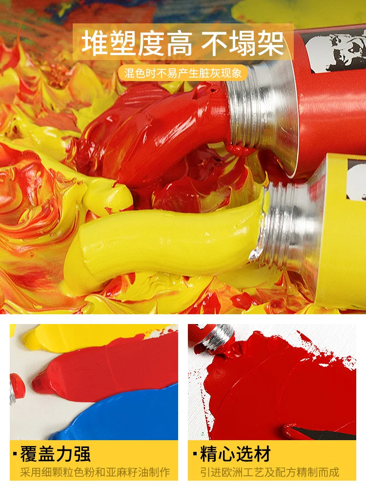 170ml Phoenix Large Tube Oil Paint – Non-Toxic, High Tint Strength, Mixable Artist Paint for Canvas & DIY Art