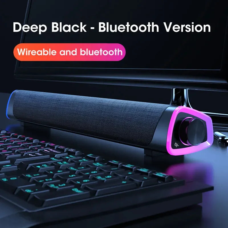 4D Computer Speaker Bar Stereo Sound Subwoofer Bluetooth Speaker for MacBook, Laptop, PC, and Music Player