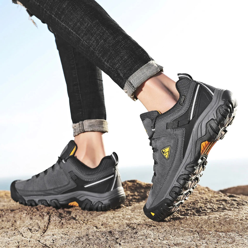 HIKEUP Men’s High-Quality Hiking Shoes – Durable Leather Climbing & Outdoor Walking Sneakers